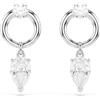 Swarovski Mesmera Orecchini Pendenti, Gioielli con Zirconia Swarovski, Pietre Scintillanti a Taglio Misto, Placcatura in Tonalità Rodio, 2,2 x 1 cm, peso (singolo orecchino) 1,73 g