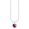 THOMAS SABO Collana con ciondolo a forma di cuore rosso scuro in argento Sterling 925 KE2268-051-10, misura unica, Argento sterling, Zirconia cubica