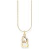 THOMAS SABO Collana con ciondolo a forma di cuore intrecciato, in argento placcato oro KE2267-414-14, misura unica, Argento sterling, Zirconia cubica