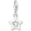 THOMAS SABO 2044-041-14 - Ciondolo a forma di stella con pietre bianche e smalto bianco freddo, in argento Sterling 925 riciclato, misura unica, Argento sterling, Zirconia cubica