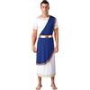 Mufeng Uomo Augustus Costume Romano Giulio Cesare Costume da Dio Greco Vestito Toga Vestaglia Costume di Carnevale FHalloween Fancy Dress Travestimento A Blu M