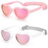 Hifot Polarizzati Occhiali da Sole Bambino Ragazza Ragazzo Anti UV400 Bambino Occhiali da Sole Montatura in Gomma Flessibile Occhiali Unisex per 0-3 Anni Bambino, Bianco&rosa, 0-3 ans