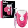 Braun Silk-épil 3 Depilatore Donna, Epilatore Elettrico Donna Con Cavo Per Epilazione, Pelle Liscia Per Settimane, Con Rifinitore Bikini Styler, 3-202, Rosa Lampone
