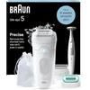 Braun Silk-épil 5 Depilatore Donna, Epilatore Elettrico Donna Per Una Epilazione Semplice, Wet & Dry, Pelle Liscia a Lungo, Con Testina Per Rasoio Donna, Cappuccio Rifinitore, Cappuccio Prime