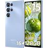 OUKITEL C61 Smartphone Android 15, 16GB+128GB/1TB Smartphone 2025, 6.88" HD+ 90Hz Telefono Cellulare, 5150mAh Cellulari, 13MP+5MP Telefoni Octa Core, Dual SIM/Face ID/Fingerprint/OTG/Tipo-C, Blu