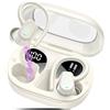 OYIB Cuffie Bluetooth Sport, 2025 Auricolari Bluetooth 5.4 con 3D Stereo HiFi, 50Ore Cuffie Wireless In Ear CVC 8.0 Cancellazione Rumore, IP7 Impermeabile Cuffiette, Cuffie Senza Fili per Sport Bianco