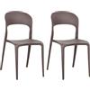Totò Piccinni Sedia Omega in Polipropilene Moderne Design Impilabile,(L) 43x(P) 50x(A) 84 cm (2, New Tortora)