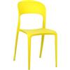 Totò Piccinni Sedia Omega in Polipropilene Moderne Design Impilabile,(L) 43x(P) 50x(A) 84 cm (1, New Giallo Limone)