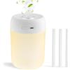 KISSLEAF 650ml mini umidificatore per ambienti per camera da letto, cameretta, piante, 15H lunga durata 28 dB umidificatore silenzioso per bambini (luce calda)