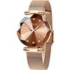 CIVO Orologio Donna Acciaio Inossidabile Oro Rosa Analogico Elegante da Polso Orologio Stelle Bracciale Quarzo Regalo Marrone