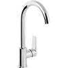 Sanitop-Wingenroth Rubinetto per lavello Kiana con beccuccio alto e cartuccia in ceramica, miscelatore monocomando, in ottone, rubinetto per lavello della cucina, rubinetto da cucina cromato 788144