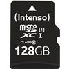 Intenso Premium Scheda di Memoria microSDXC da 128 GB Class 10 UHS-I (con Adattatore SD), Nero