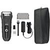 Wahl Aqua Shave Wet/Dry Shaver, rasoio da uomo, rasoio elettrico per uomo, rasoio per barba, lamina flessibile, impermeabile, facile da pulire, impugnatura in gomma, display LED di alimentazione