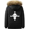 WANHONGYUE Anime One Piece Luffy Parka Cappotto Giacca Invernale da Uomo All'aperto Felpe con Cappuccio Jacket Coat Nero/3 M