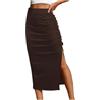 FGVFCS Gonne midi da donna UK Gonna a matita aderente a vita alta gonne elastiche con lacci sexy hip gonna lunga con coulisse laterale sottogonna retrò chic da donna abiti eleganti da ufficio lavoro