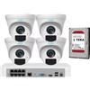 Uniarch Kit Uniarch NVR PoE 8 canali con 4 telecamere IP Dome 2 MP con audio e HDD 1 TB