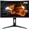 AOC MONITOR AOC GAMING 24" FULL HD CURVED LED 144HZ C24G1 HDMI FHD NERO ROSSO