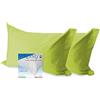 Tex family Coppia Federa per GUANCIALE Strong Tinta Unita cm. 52X82 Made in Italiy (Verde Acido)