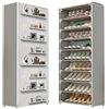 YASTA Scarpiera Salvaspazio Tessuto TNT 10 Ripiani Armadio Scaffale Portascarpe Pieghevole Verticale Slim con Copertura Antipolvere Grigio Organizer Scarpe Mobiletto da Campeggio
