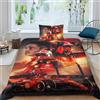 EOASNRTCB Set Di Biancheria Da Letto in Microfibra Con Stampa 3D Charles Leclerc, Copripiumino E Federa Con Chiusura A Cerniera, Morbido Copripiumino Per Uomo, Donna E Bambini Single（135x200cm）