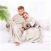 DecoKing Kiddo - Coperta con maniche per bambini, in poliestere, colore: crema, 90 x 105 cm