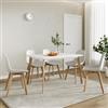 DEGHI Tavolo da pranzo 120x80 cm bianco con gambe legno - Dumic