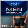 TENA MEN Boxer Protettivi Lavabili e Riutilizzabili, Nero, Taglia XXXL | Per Gocce e Perdite Urinarie Leggere, Rapido Assorbimento, Intimo Assorbente per Uomo