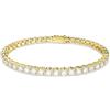 Swarovski Braccialetto Matrix Tennis, Taglio Round, Bianco, Placcato color oro
