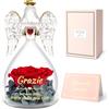 Miofula Regalo Donna Compleanno, Rosa Stabilizzata Vera Angelo Idee Regalo Donna Natale, Regalo Mamma Compleanno, Rosa Eterna Regali Grazie per Amica, Madre, Moglie, Figlia, Sorelle, Migliori Amiche