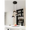 Lampada a sospensione SECO 3 PREMIUM in acciaio e legno 3xE27 Nero