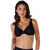 LOVABLE Reggiseno Riducente e Modellante, Taglie Forti con Ferretto in Microfibra e Pizzo - Comfort e Sostegno - Celebrity Minimizer Donna, Nero, 40 / 6E