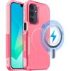 MOBESV Cover Magnetica per Samsung Galaxy A16 5G 6,7 Pollici, Custodia Compatibile con MagSafe, Cover Antiscivolo Opaca e Satinata, Rosa Acceso