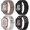 Fullmosa 4 Pezzi Nylon Cinturino Compatibile con Apple Watch 46mm 44mm 45mm 42mm 49mm Uomo e Donna, Elastico Cinturini Sportivo di Ricambio per Apple Watch Serie 10 9 8 7 6 5 4 3 SE Ultra