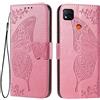 EASSGU Custodia per Redmi 9C / Redmi 9C NFC/Redmi 10A (6.53 Inches) Flip Folio Cover Magnetica per Telefono in Pelle con 3 Slot per Schede 1 Portafoglio, Case - Rosa