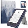 MoKo Custodia per Nuovo Kindle da 6 (11a Generazione, 2024/2022)/(10a/8a Generazione, 2019/2016), Cover a Conchiglia in PU Iltraleggera con Funzione Auto Wake/Sleep per Kindle 2024, Foresta Grigia