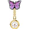 OIDEA Orologio da infermiera da donna con farfalla: viola orologio da infermiera analogico al quarzo con quadrante arabo, regalo per infermiere medico