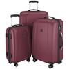 HAUPTSTADTKOFFER - Wedding - Set di 3 Valigie Trolley rigido TSA 4 ruote ABS, (S, M, L), Borgogna