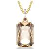 Swarovski Millenia Collana Pendente, con Cristalli Color Caramello e Viola, Taglio Ottagonale, Montatura a Griffe, Chiusura a Moschettone, Placcatura in Tonalità Oro, 65-75 cm, 4,1 x 1,9 cm