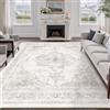 HUGEAR Vintage Tappeto Salotto Grigio Tappeti 240x300cm Soggiorno Antiscivolo Lavabile in Lavatrice Tapette Camera da Letto Sala Ufficio Bambina Bambino Pelo Corto Grande Carpet