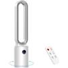 YAZEKY Ventilatore a Torre Senza Pale,Ventilatore a Colonna Silenzioso con Telecomando,24 Velocità,Oscillazione 60°,Display LED,Timer 12 Ore,97 cm Ventilatore Potente per Ufficio,Soggiorno (Argento)