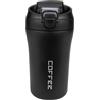 Disoza 460 ml Nero Tazza Termica Tazza Termica da Viaggio Bicchiere Termico con Cannuccia Caffè Piccolo Tazza Caffe Bicchiere Portatile Tazza da Viaggio Bicchiere da Viaggio