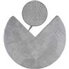 fluffy® Tappeto da bagno in ciniglia per docce angolari, con fondo antiscivolo (Rotondo | Dimensioni Interne 45 x 45 cm, Grigio)