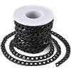 BB Beadthoven Beadthoven - Catena con maglia barbazzale in alluminio, 5 m, nera, intrecciata, rotonda, per bracciali e collane, con bobina, per la creazione di gioielli, 12 x 7 mm