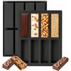 YXHZVON 2 Pezzi Cereal Bar Mould Silicone, 8 Stampi Rettangolare Silicone Mould Energy Bar Maker Stampo da Forno per Cioccolato, Muffin, Brownie, Cornbread, Cheesecake e Sapone