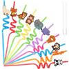 8 cannucce riutilizzabili, cannucce a spirale per feste, cannucce colorate per bambini, in plastica, per latte, succhi di frutta, cocktail, cannucce arcobaleno per bambini