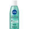 NIVEA Derma Skin Clear Toner (200 ml), Tonico detergente e idratante, toner acido salicilico arricchito con niacinamide per riequilibrare la pelle e rimuovere le impurità, per pelli soggette a