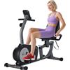 HOMCOM Cyclette Orizzontale Recumbent con 8 Livelli di Resistenza, Schermo LCD e Seduta Regolabile, 122-137x62x103 cm