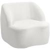 HOMCOM Poltrona moderna con imbottitura in pile, poltrona accogliente per salotto, camera da letto, home office, Bianco crema | Aosom Italy