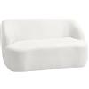 HOMCOM Divano 2 Posti, Design Curvo, Divano Imbottito con Rivestimento in Pile, per Soggiorno, Camera da Letto, Home Office, Bianco crema | Aosom Italy