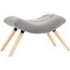 HOMCOM Pouf moderno con rivestimento in pile e gambe in legno, imbottito, per soggiorno, camera da letto, ingresso, Grigio chiaro | Aosom Italy